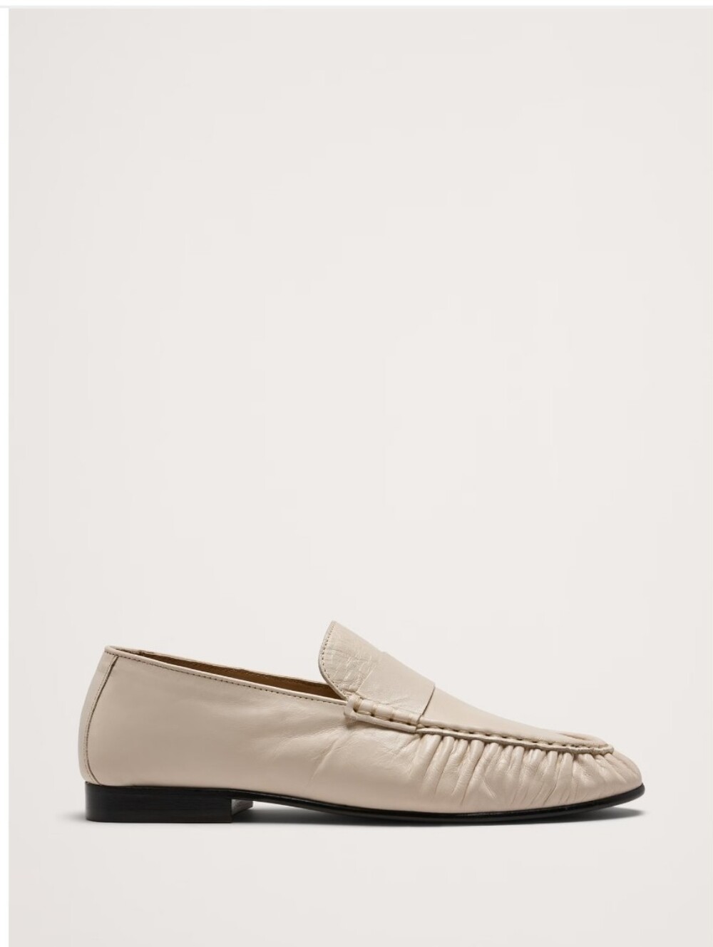 Banana Republic Leather Moc-Toe Loafer Cream Bone 5